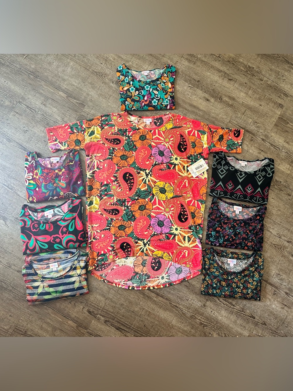 Lot of 8 LuLaRoe Irma Tunic Tops Size Small NWT High-Low Shirts